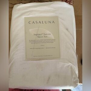 Casaluna Supima Sateen Sheet set full nwt